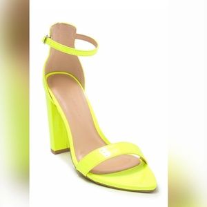 Neon Yellow Chunky Heel